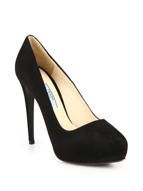 prada black suede pumps closed toe platform|prada pumps nordstrom.